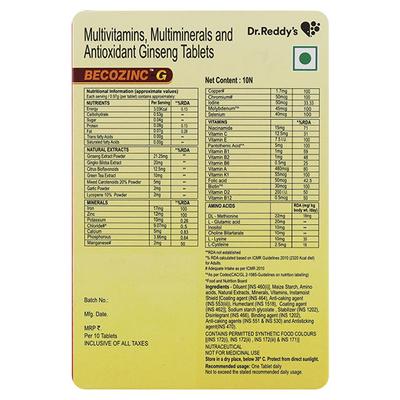 BECOZINC G Tablet 10's