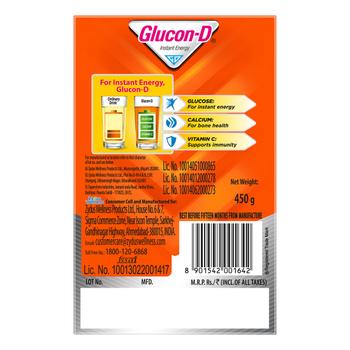 Glucon-D Instant Energy Powder - Tangy Orange (Refill) 450 gm