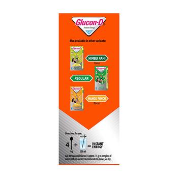 Glucon-D Instant Energy Powder - Tangy Orange (Refill) 200 gm