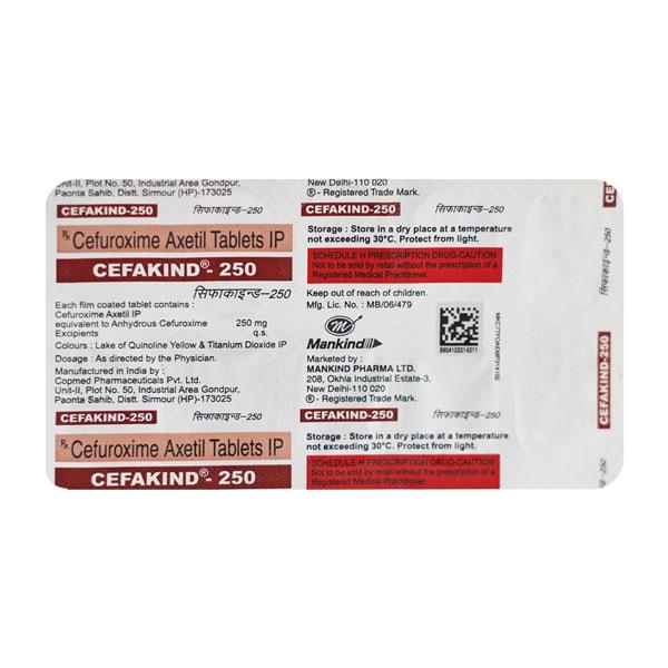 Cefakind 250mg Tablet 10'S