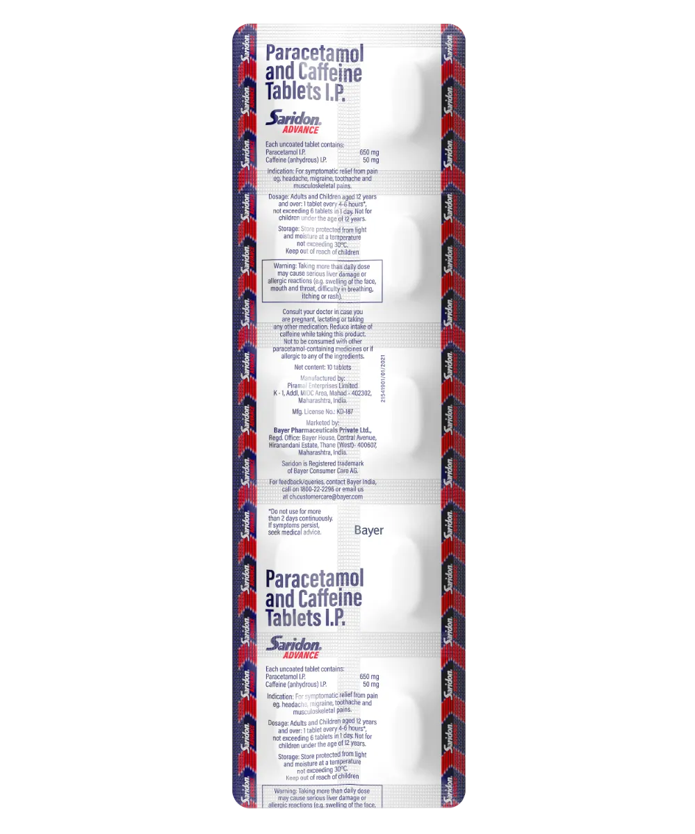 Saridon Advance Tablet 10