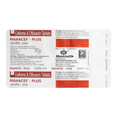 Mahacef Plus 200mg Tablet 10'S