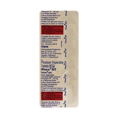 Pirox DT 20mg Tablet 10'S