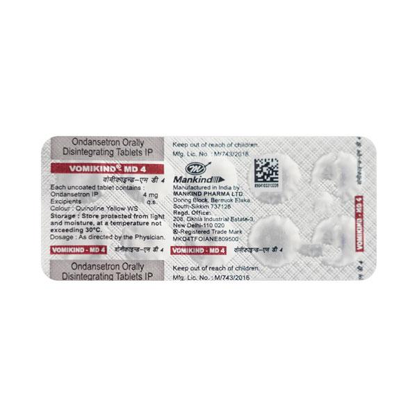 Vomikind MD 4mg Tablet 10'S