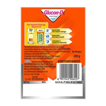 Glucon-D Instant Energy Powder - Tangy Orange (Refill) 200 gm