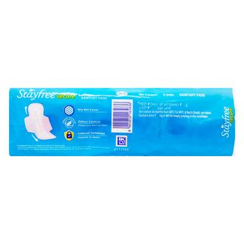 Stayfree Secure Dry Cover with Wings Sanitary Pads - Regular 6's