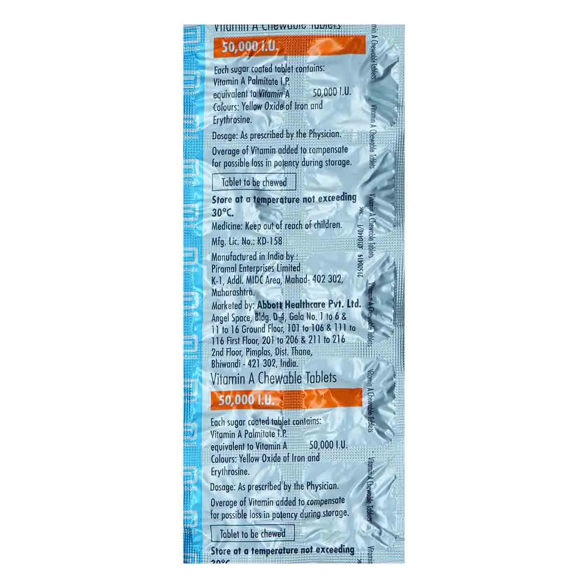 Vitamin A Chewable Tablet 10