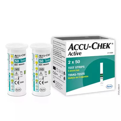 Accu-Chek Active Glucometer Test Strips Box Of 100 (50 X 2)