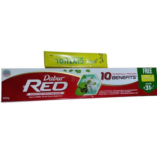 Dabur Red Toothpaste 200 g (Free Cinthol Lime Soap 75 g)