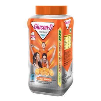 Glucon-D Instant Energy Powder - Tangy Orange (Jar) 400 gm
