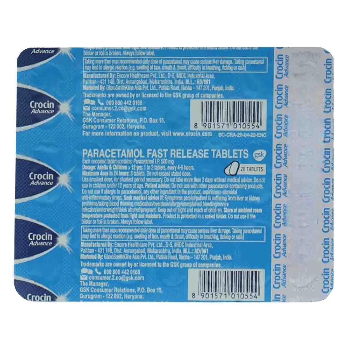 Crocin Advance Tablet 20