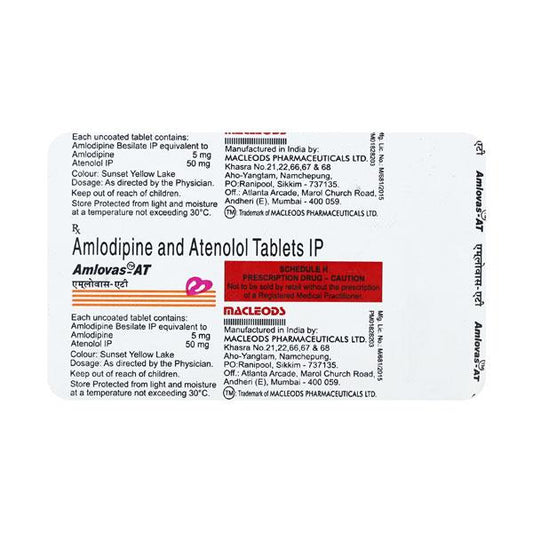 Amlovas AT 50mg Tablet 15'S