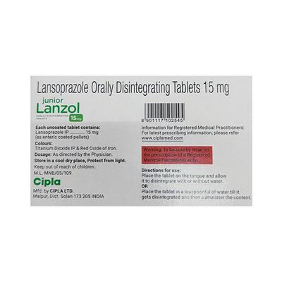 JUNIOR LANZOL STRAWBERRY FLAVOUR Tablet 15's