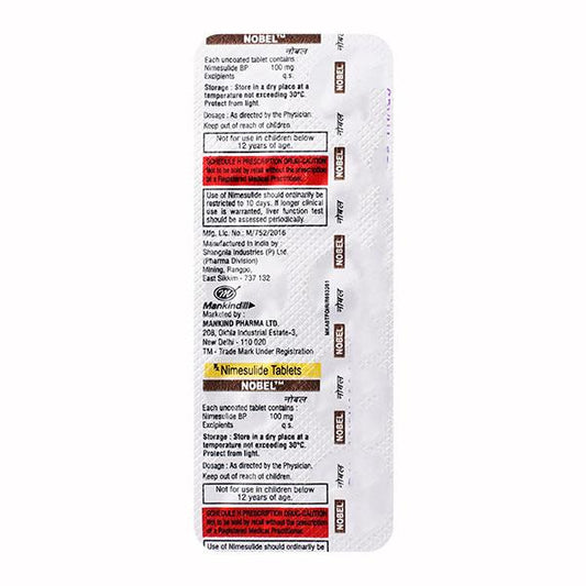 Nobel 100mg Tablet 10'S