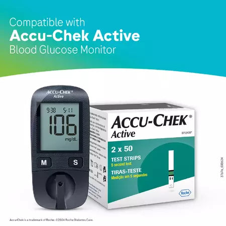 Accu-Chek Active Glucometer Test Strips Box Of 100 (50 X 2)