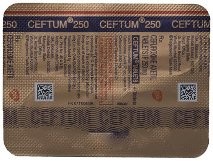Ceftum 250mg Tablet 4'S