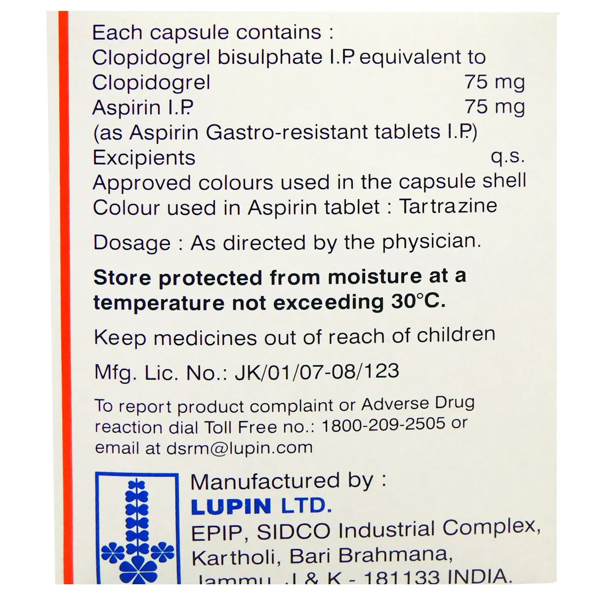 Clopitab A 75 Capsule 15