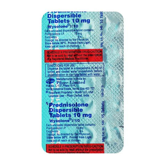 Wysolone DT 10mg Tablet 15'S