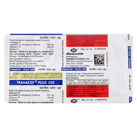 Mahacef Plus 100mg Tablet 10'S