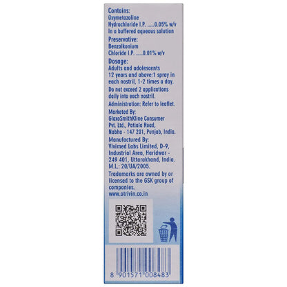 Otrivin Oxy Fast Relief Adult Nasal Spray 10ml
