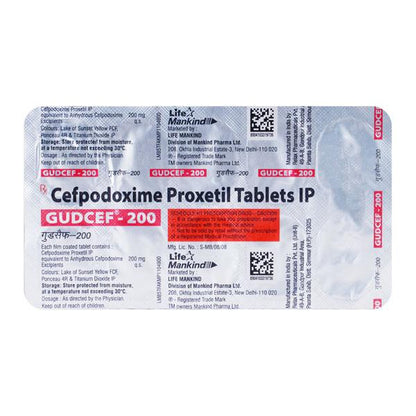 Gudcef 200mg Tablet 10'S